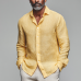 Men's Summer Fashion Slub Linen Long Sleeve Shirt MTA1184G6P
