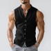 【24-hour shipping out】Men's Casual Comfort Cotton Stand Collar Single Breasted Sleeveless Shirt MTA0203D3M