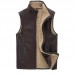 MEN'S SUEDE BROWN VERTICAL POCKET VEST 125618419QX