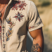 【24-hour shipping out】Men's Spring/Summer Fashion Retro Western Style Suede Embroidered Short Sleeve Shirt MTA1533D2K