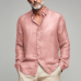 Men's Summer Fashion Slub Linen Long Sleeve Shirt MTA1184G6P
